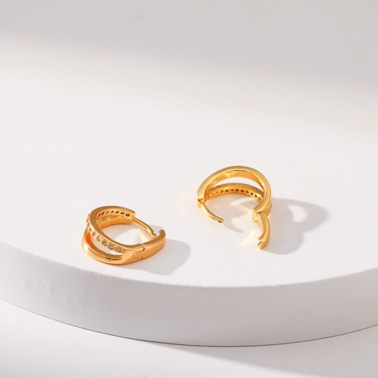 Mia Sparkle Double Huggie Hoops