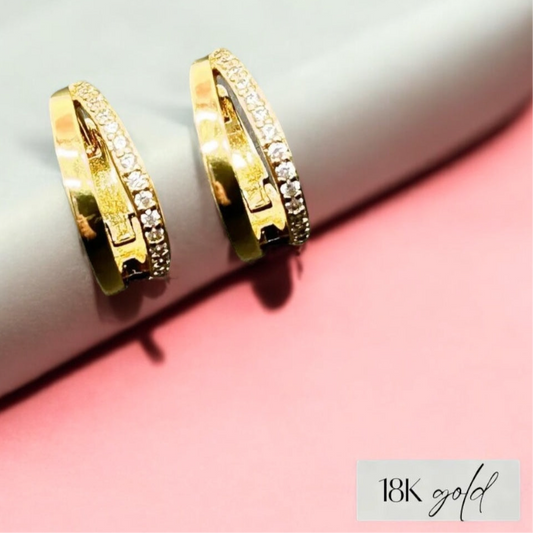 Mia Sparkle Double Huggie Hoops