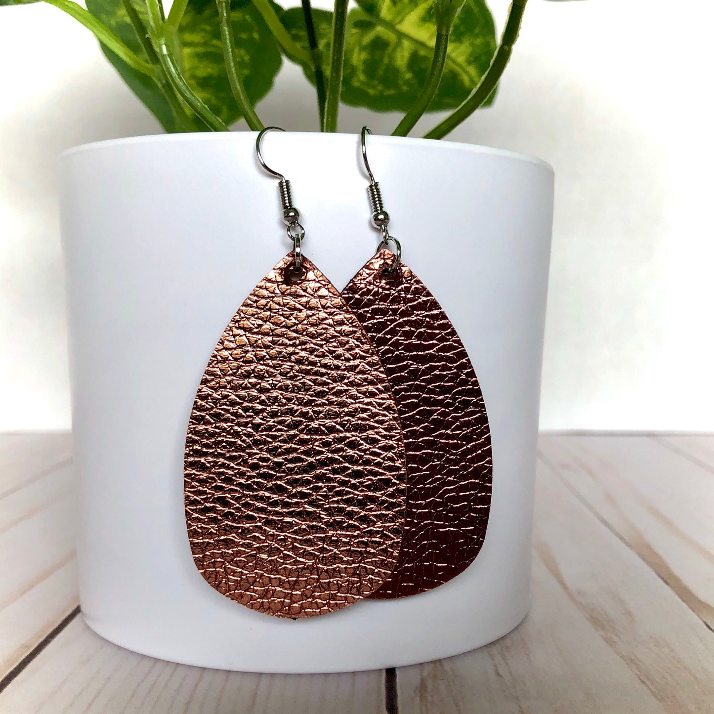 Pebbled Tear Drop Earrings