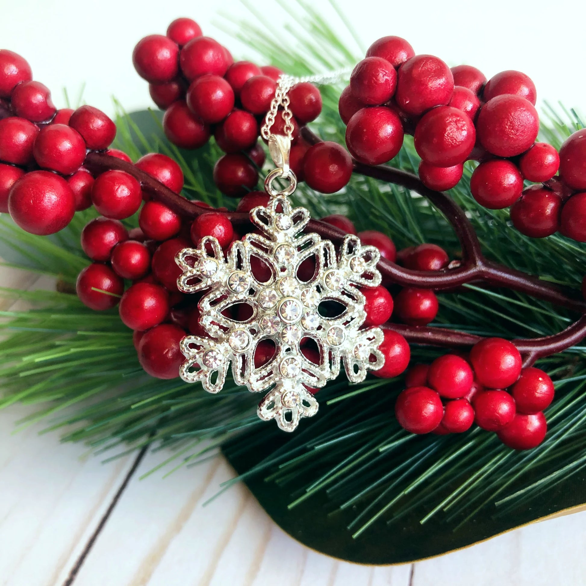 Silver snowflake pendants are perfect for Christmas and winter and go with any outfit