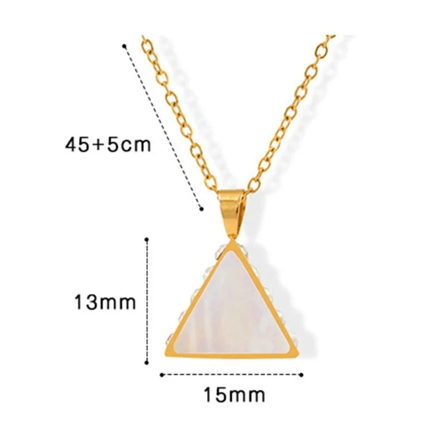 Pendant size of the Amelia Triangle pendant necklace